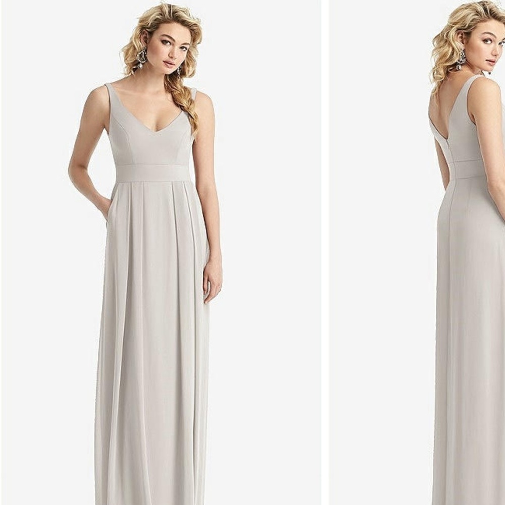 Dessy Pleated Skirt Maxi Dress With Pockets Bridesmaid / Wedding Guest Dress